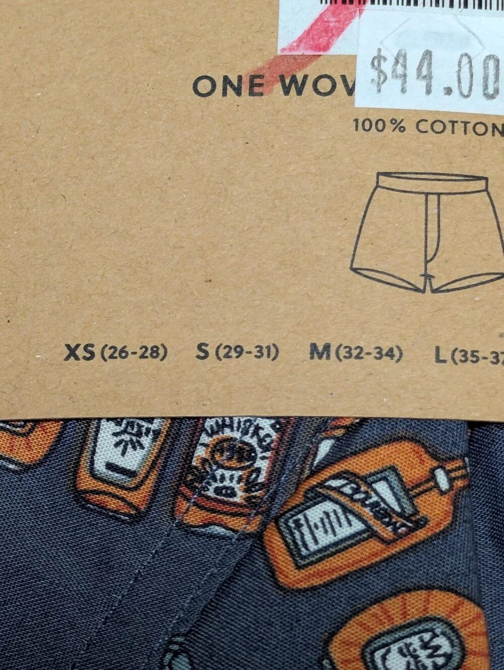 NWT J. Crew Men's Woven Boxer Shorts Whiskey Bar Print 100% Cotton Size Small